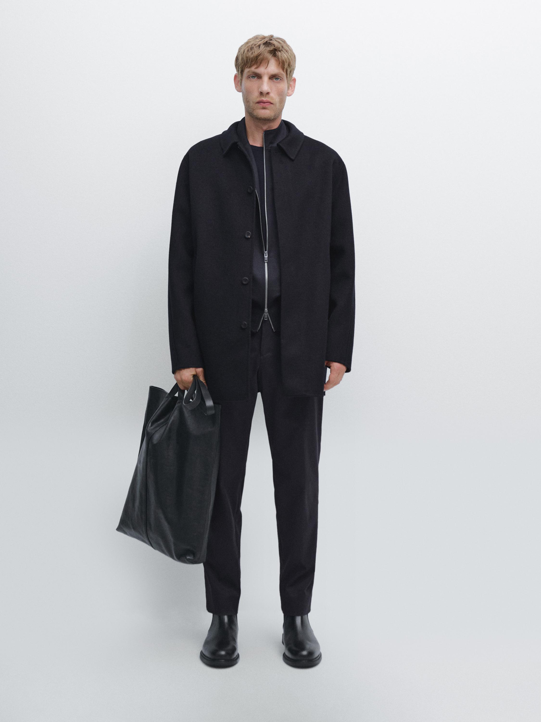 Double wool blend coat